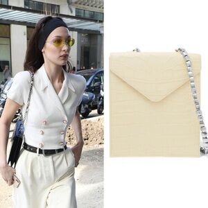 BY FAR Allegra Croc-effect Shoulder Bag